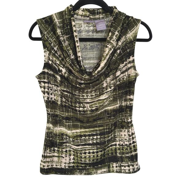 Y2K Cyber Green Cowl Neck Tank Top Blouse Fairy Grunge Sexy Party Medium - Picture 1 of 6